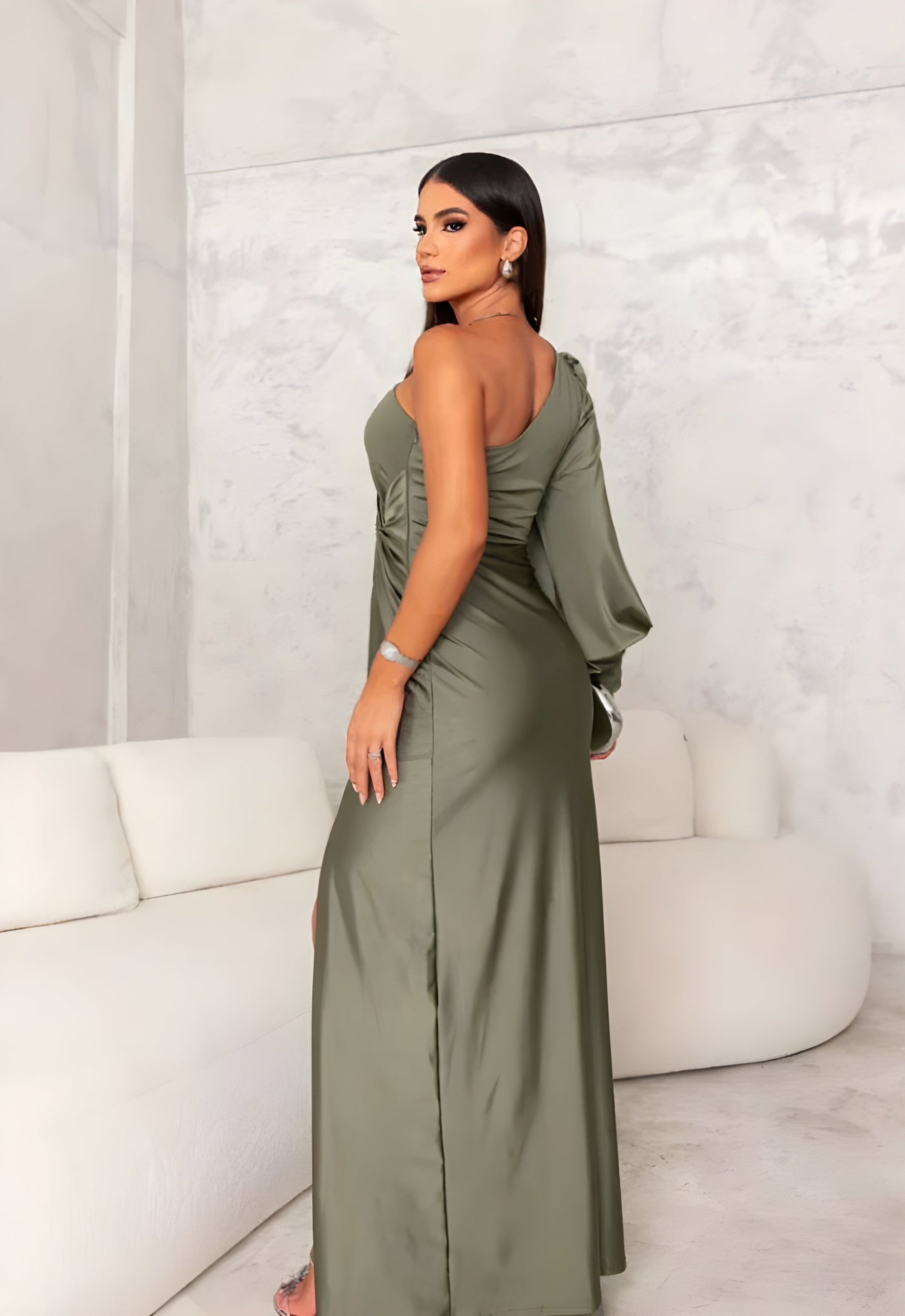 ALESSIA™ | Elegant Silk Off-Shoulder Dress