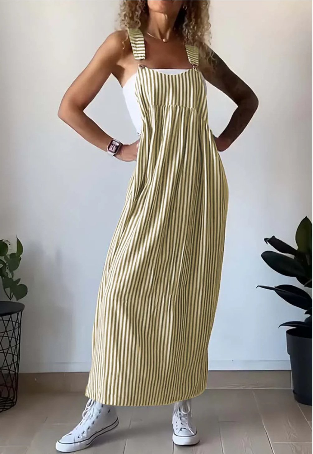 Angie - Striped casual jumpsuit dress