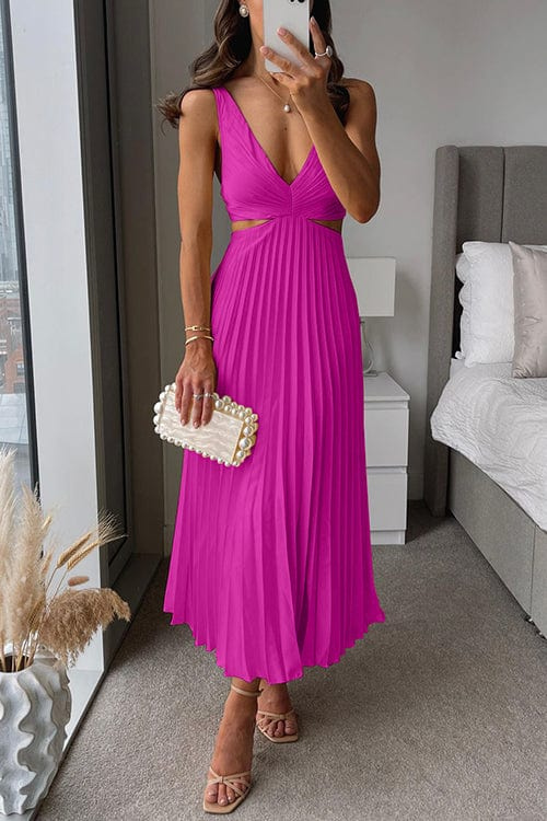 Lanni - Pleated dress with neckline