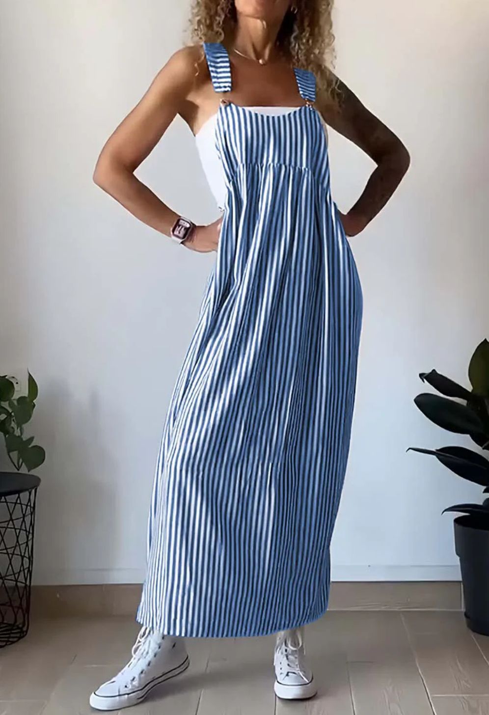 Angie - Striped casual jumpsuit dress