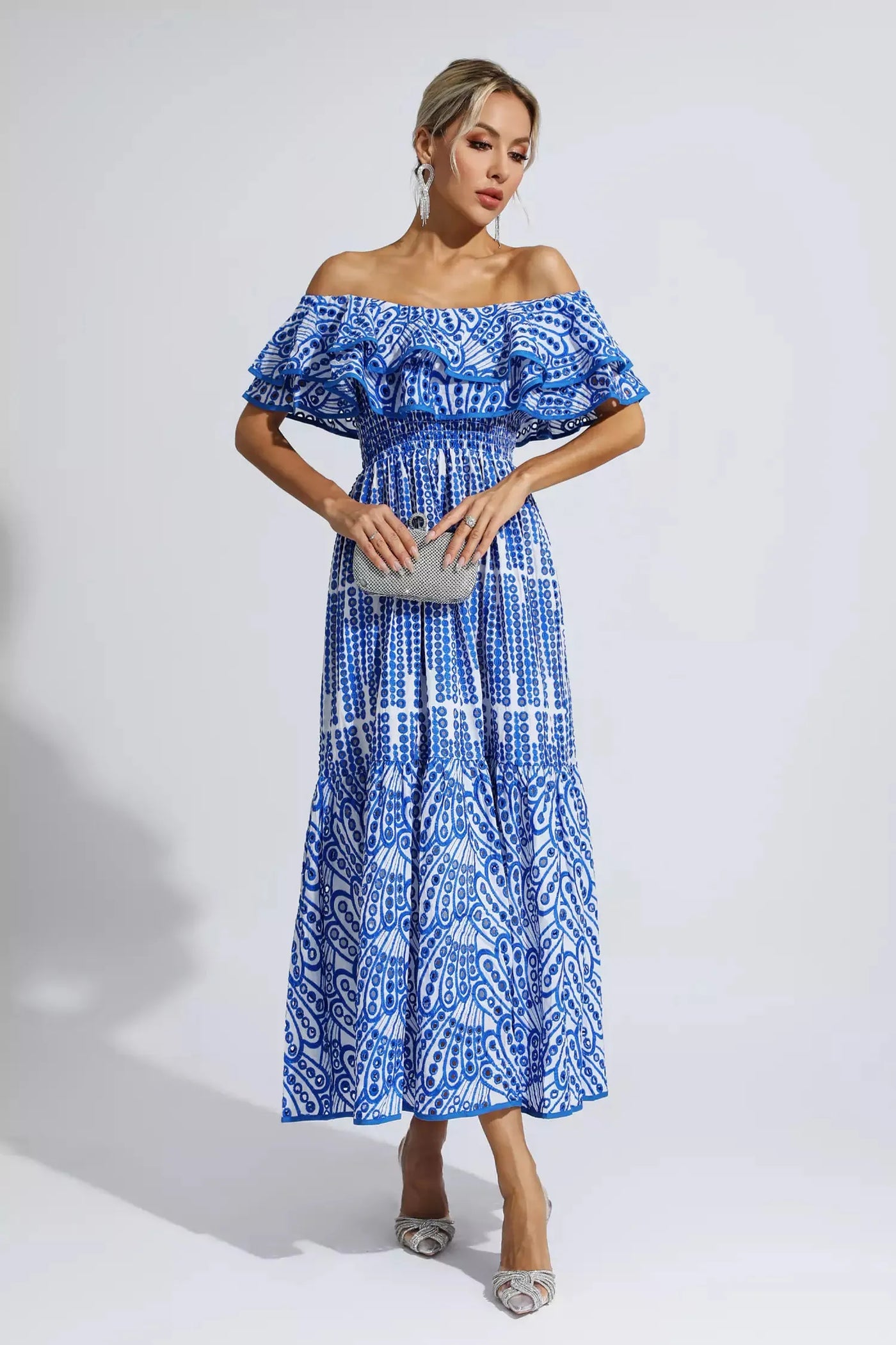 Scout - Blue cutout ruffle maxi dress