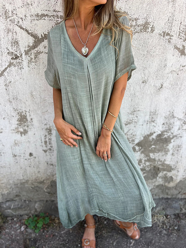 Karen - Elegant v neck midi dress