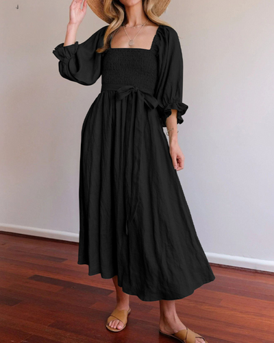 Miranda - Elegant dress with frill sleeves