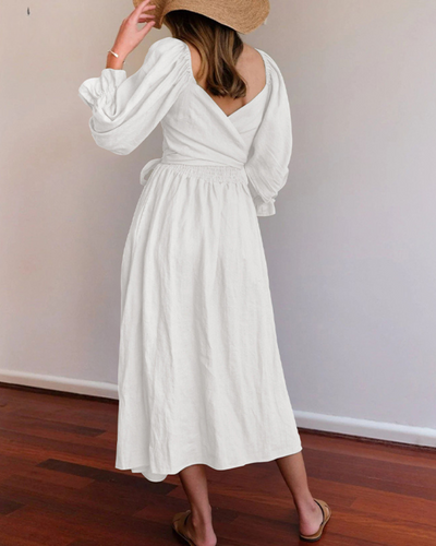 Miranda - Elegant dress with frill sleeves