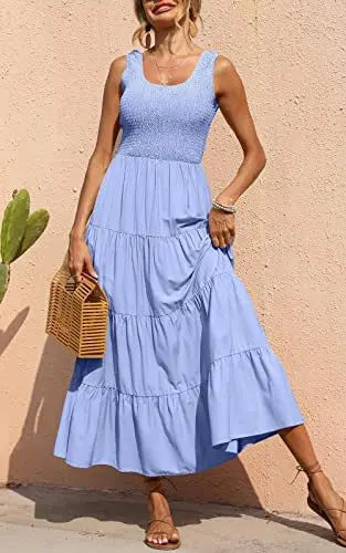 Melisa - U neck pleated maxi dress