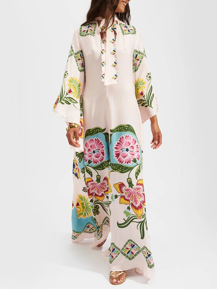 Suzanne - Elegant maxi dress with floral print