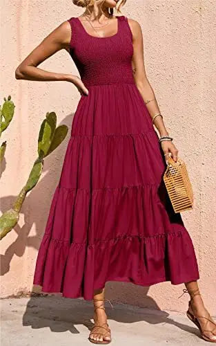 Melisa - U neck pleated maxi dress