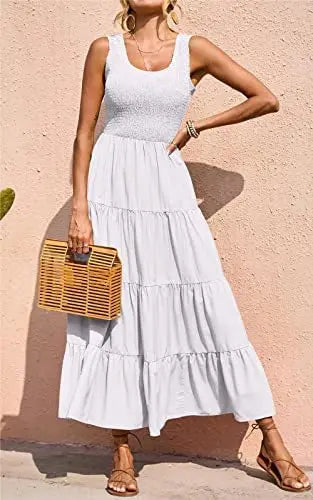 Melisa - U neck pleated maxi dress