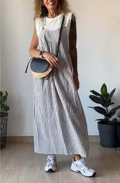 Angie - Striped casual jumpsuit dress